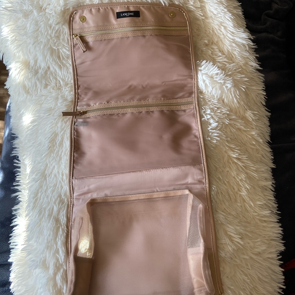 Lancôme Travel Make Up Hanging Bag Beige NWOT